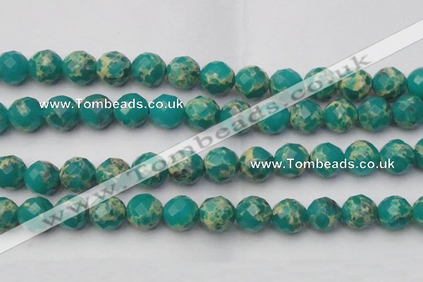 CDE2178 15.5 inches 22mm faceted round dyed sea sediment jasper beads