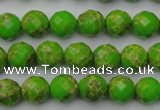 CDE2180 15.5 inches 6mm faceted round dyed sea sediment jasper beads