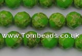 CDE2182 15.5 inches 10mm faceted round dyed sea sediment jasper beads