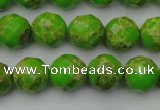 CDE2183 15.5 inches 12mm faceted round dyed sea sediment jasper beads