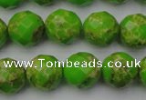 CDE2185 15.5 inches 16mm faceted round dyed sea sediment jasper beads