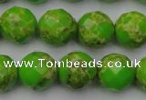 CDE2186 15.5 inches 18mm faceted round dyed sea sediment jasper beads