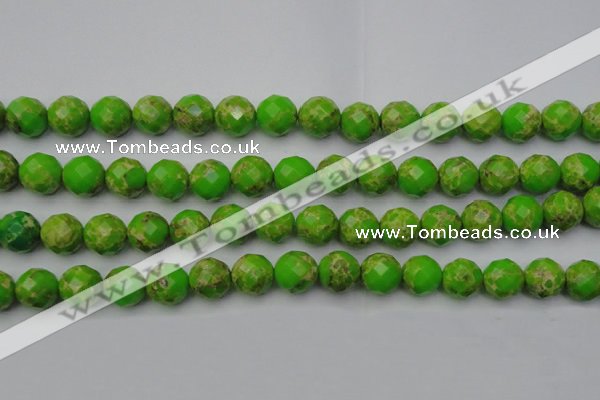 CDE2186 15.5 inches 18mm faceted round dyed sea sediment jasper beads