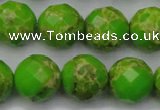 CDE2187 15.5 inches 20mm faceted round dyed sea sediment jasper beads