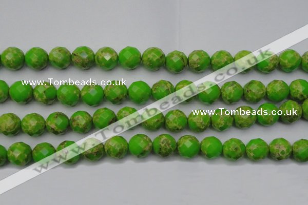 CDE2187 15.5 inches 20mm faceted round dyed sea sediment jasper beads