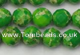 CDE2192 15.5 inches 10mm faceted round dyed sea sediment jasper beads