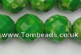 CDE2198 15.5 inches 22mm faceted round dyed sea sediment jasper beads