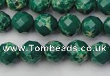 CDE2200 15.5 inches 6mm faceted round dyed sea sediment jasper beads