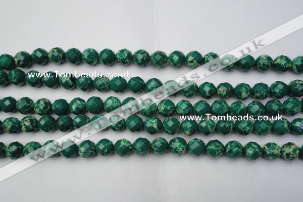 CDE2201 15.5 inches 8mm faceted round dyed sea sediment jasper beads