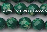 CDE2204 15.5 inches 14mm faceted round dyed sea sediment jasper beads