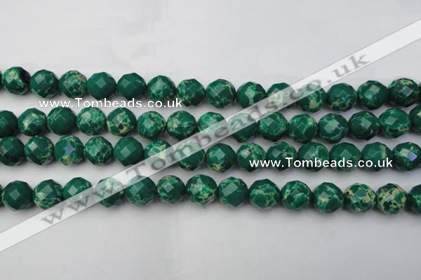 CDE2204 15.5 inches 14mm faceted round dyed sea sediment jasper beads