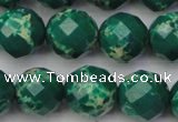 CDE2205 15.5 inches 16mm faceted round dyed sea sediment jasper beads