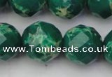 CDE2208 15.5 inches 22mm faceted round dyed sea sediment jasper beads