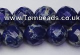 CDE2216 15.5 inches 18mm faceted round dyed sea sediment jasper beads