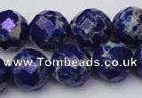 CDE2217 15.5 inches 20mm faceted round dyed sea sediment jasper beads