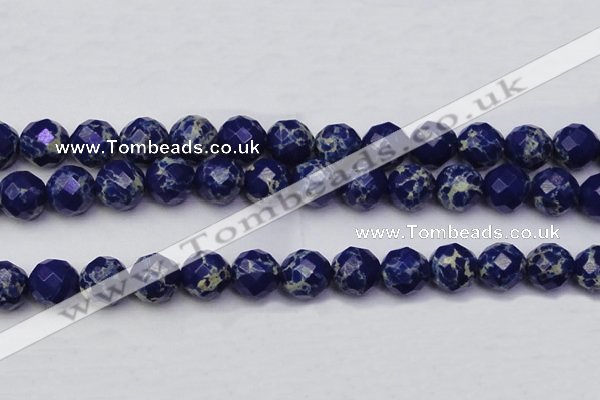 CDE2219 15.5 inches 24mm faceted round dyed sea sediment jasper beads