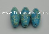 CDE2301 16*38mm rice sea sediment jasper beads wholesale