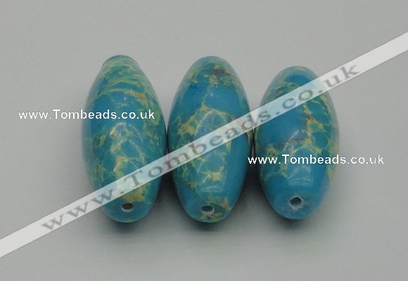 CDE2301 16*38mm rice sea sediment jasper beads wholesale