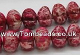 CDE24 15.5 inches 10*14mm pumpkin dyed sea sediment jasper beads