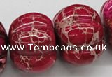 CDE25 15.5 inches 26*35mm pumpkin dyed sea sediment jasper beads