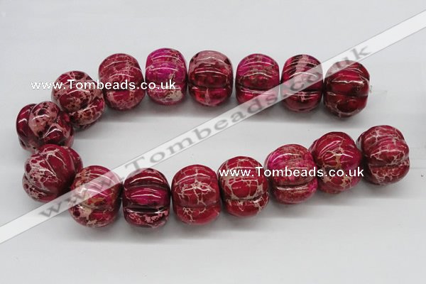 CDE25 15.5 inches 26*35mm pumpkin dyed sea sediment jasper beads