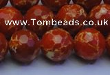 CDE2500 15.5 inches 14mm faceted round dyed sea sediment jasper beads