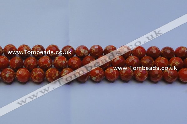 CDE2500 15.5 inches 14mm faceted round dyed sea sediment jasper beads