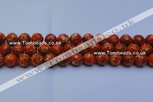 CDE2501 15.5 inches 16mm faceted round dyed sea sediment jasper beads