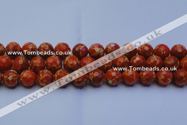 CDE2502 15.5 inches 18mm faceted round dyed sea sediment jasper beads