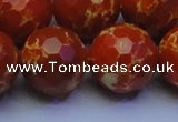 CDE2504 15.5 inches 22mm faceted round dyed sea sediment jasper beads