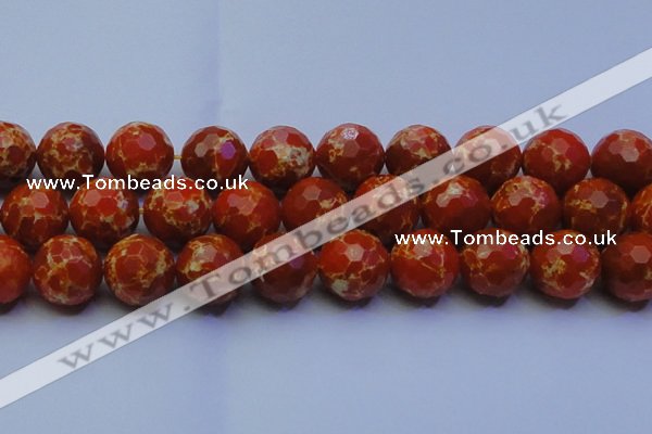 CDE2505 15.5 inches 24mm faceted round dyed sea sediment jasper beads