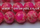 CDE2507 15.5 inches 14mm faceted round dyed sea sediment jasper beads