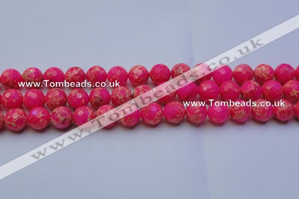 CDE2507 15.5 inches 14mm faceted round dyed sea sediment jasper beads