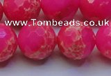 CDE2510 15.5 inches 20mm faceted round dyed sea sediment jasper beads