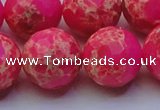 CDE2511 15.5 inches 22mm faceted round dyed sea sediment jasper beads