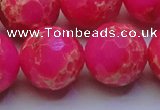 CDE2512 15.5 inches 24mm faceted round dyed sea sediment jasper beads