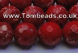 CDE2515 15.5 inches 16mm faceted round dyed sea sediment jasper beads