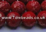 CDE2516 15.5 inches 18mm faceted round dyed sea sediment jasper beads