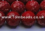 CDE2516 15.5 inches 18mm faceted round dyed sea sediment jasper beads