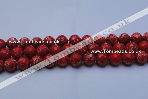 CDE2516 15.5 inches 18mm faceted round dyed sea sediment jasper beads