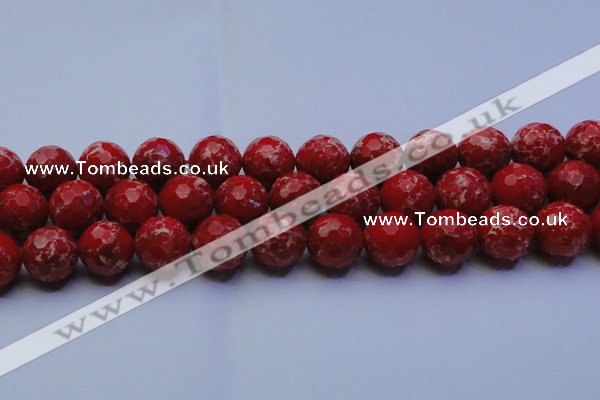 CDE2517 15.5 inches 20mm faceted round dyed sea sediment jasper beads