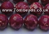 CDE2521 15.5 inches 14mm faceted round dyed sea sediment jasper beads