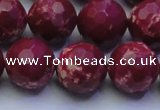 CDE2522 15.5 inches 16mm faceted round dyed sea sediment jasper beads