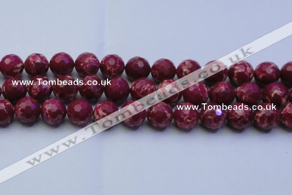 CDE2523 15.5 inches 18mm faceted round dyed sea sediment jasper beads