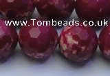 CDE2524 15.5 inches 20mm faceted round dyed sea sediment jasper beads