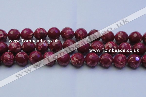 CDE2524 15.5 inches 20mm faceted round dyed sea sediment jasper beads