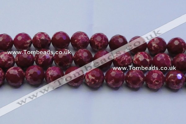 CDE2526 15.5 inches 24mm faceted round dyed sea sediment jasper beads