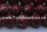 CDE2528 15.5 inches 14mm faceted round dyed sea sediment jasper beads