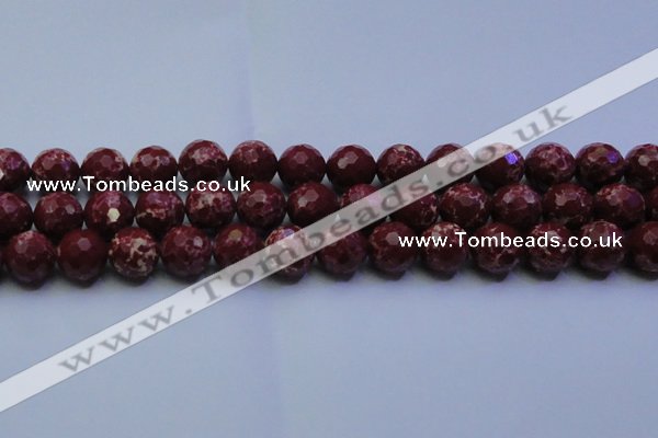 CDE2529 15.5 inches 16mm faceted round dyed sea sediment jasper beads