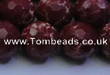 CDE2531 15.5 inches 20mm faceted round dyed sea sediment jasper beads